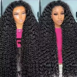 FACTORY DEALS Virgin Human Hair Wigs HD 13 by 6 Full Lace Frontal Wig 200 Density Deep Wave Reddish Brown Raw Hair Wigs