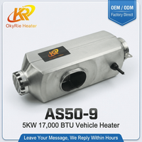 OkyRie AS50-9 5KW Dizel Park Isıtıcısı Alüminyum Gövdeli 12V 24V DC Her Hava Koşuluna Uygun Karavan Tekne Isıtıcısı