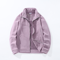 Vestes en polaire Sherpa 100% polyester pour l'hiver avec logo personnalisé, col montant, fermeture éclair, unisexe, finition softshell, coupe-vent