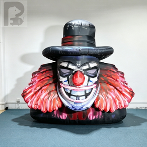 Tête de crâne gonflable géante avec cheveux rouges, décoration d'Halloween, modèle de squelette gonflable effrayant pour jardin, maison hantée, extérieur - Product Image 4