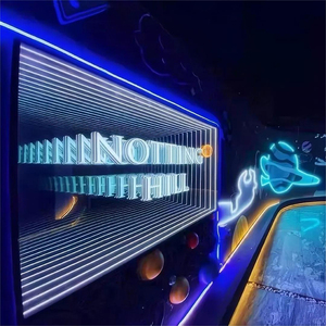 Signo de neón 3D multicapa infinito personalizado espejo mágico abisal personalizado LED decoración de pared género electrónico - Product Image 2