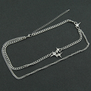 Collar de Cadena con Doble Capa y Forma de Estrella, Estilo Hiphop, de Acero de Titanio, para Hombre, Tendencia 2026 - Product Image 2