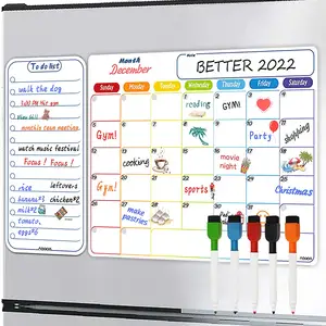 Custom Design Magnetic Board Planner Dry Erase Calendar For Fridge, Magnetic Fridge Vertical 17x12" - To Do List White Board