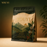 Sachets de café personnalisés imprimés, sachets à fermeture éclair, conception et impression sur mesure, emballage de café pour la vente au détail pour grains de café