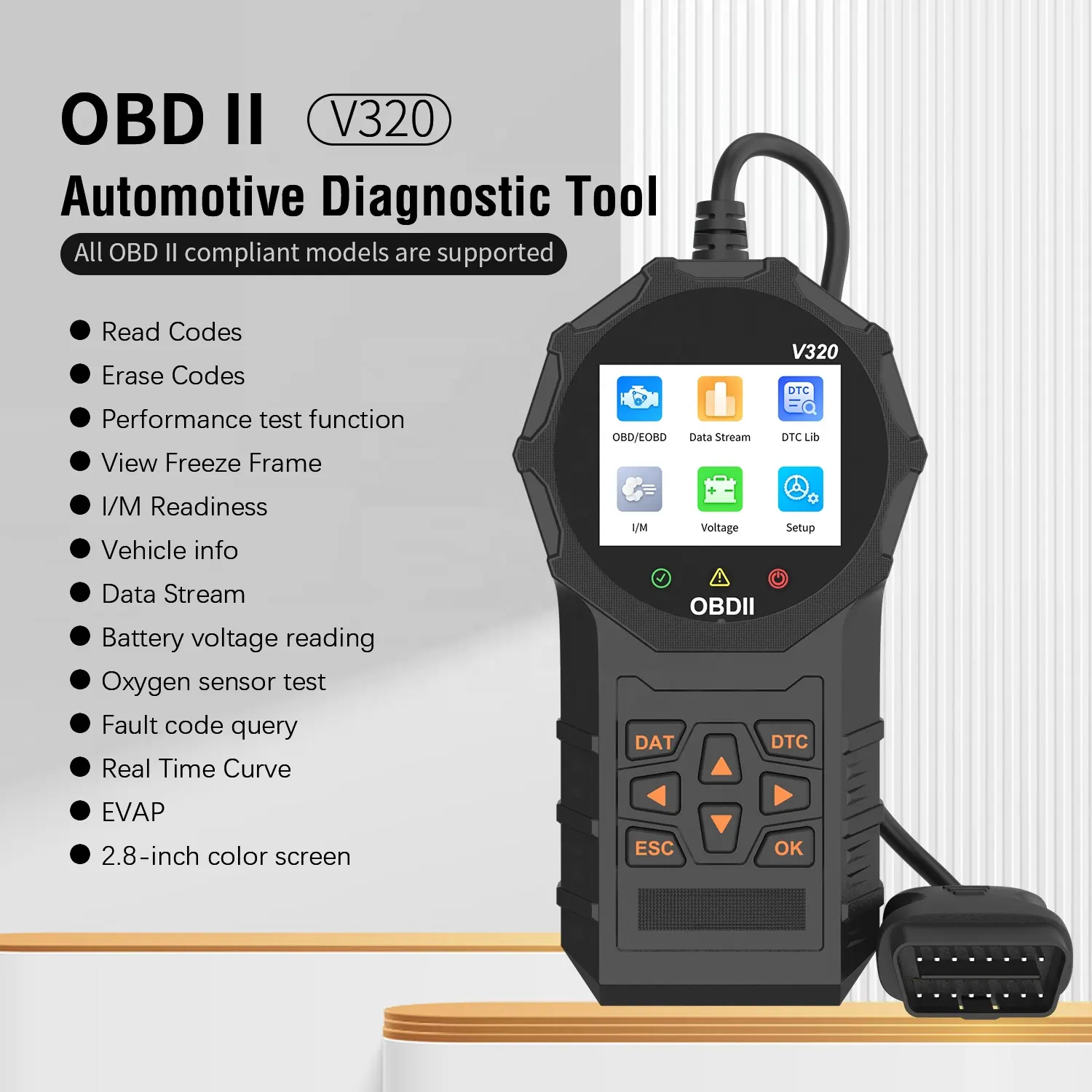 Escaner automotriz V320 OBD2 máy quét động cơ xe lỗi đọc mã ô tô OBD2 xe chẩn đoán Máy quét