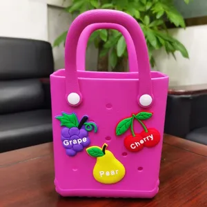Bolso de playa reutilizable de diseñador de puntos Eva de Color caramelo con logotipo personalizado de alta calidad para mujer