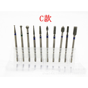 Diamond Polishing Head <b>Set</b> 10pcs 2.3mm Shank Cone Shape Professional Nail Drill <b>Tool</b> Multifunctional <b>Boxed</b> - Product Image 2