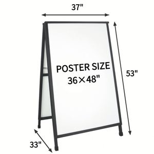 Letrero de acera plegable de doble cara con marco en A de 36x48 pulgadas, personalizado, de hierro, tipo sandwich, para publicidad interior y exterior - Product Image 2