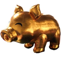 Ballon de porcs miroir gonflables dorés pour la décoration publicitaire Ballon de cochon volant gonflable