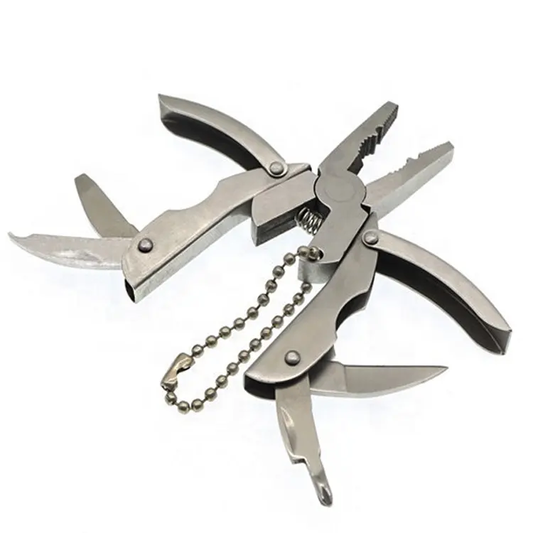 Hot Koop Rvs Blade Multitool Vouwen Tang Mini Multifunctionele Tang Met Sleutelhanger