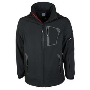 Wholesale Men's Autumn <b>Soft</b> <b>Shell</b> Bomber <b>Jacket</b> with Zipper Front <b>Hooded</b> Coated Canvas Windproof & Breathable OEM Service - Product Image 1