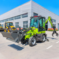 Harga Excavator Loader Mini Backhoe 4x4, Traktor Pertanian, Backhoe Loader dengan Mesin Diesel Kubota Baru dan Bucket Besar