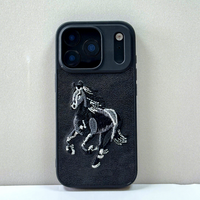 Nouvelle coque de téléphone portable brodée en 3D avec motif personnalisé, design de dessin animé pour iPhone 17 Pro Max