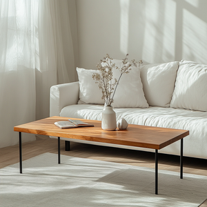 Tùy chỉnh phong cách hiện đại với kim loại chân khách sạn phòng khách gỗ rắn Bàn cà phê - Product Image 3