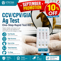 Kit de test rapide antigénique combiné CCV CPV GIA pour chiens, méthode à l'or colloïdal, échantillon canin, dispositif de diagnostic vétérinaire