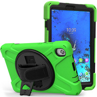 El kayışı ve rotasyon kickstand üzerinde arka kapak silikon hibrid PC tablet kılıfı için Lenovo Tab M8 2020 8.0 inç TB-8705F sert kabuk
