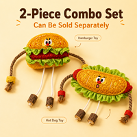 Lot de jouets interactifs pour chat en forme de hamburger et hot-dog, en fibres naturelles, vente en gros