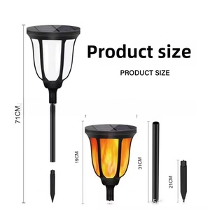 Lámpara Solar con Diseño de Llama de 10 LED, Luz Blanca Cálida, IP65, Luces de Paisaje para Decoración de Jardín de Hotel, Certificación ROHS, 12V - Product Image 5