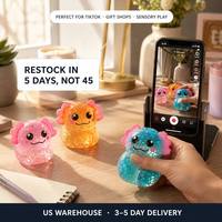 Mainan Sensorik Fidget Lucu Penghilang Stres Southpeak USA Warehouse Squeeze Stretch Glitter Axolotl Squishy Holographic Sequin 4 Warna