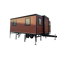 Maison conteneur moderne mobile préfabriquée extensible trois-en-un : solutions d'aménagement pour chambre, hôtel, bureau, espace de vie – Style Mid-Century Modern