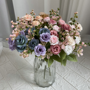 Bouquet de roses artificielles Suzume Ii 30cm-100cm, fleurs en soie, décoration de mariage et de maison - Product Image 3