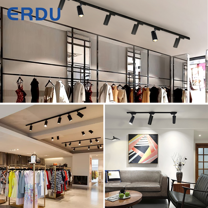 Высококачественный современный коммерческий светодиодный Трековый светильник высокой яркости Ra80 COB Точечный светильник 20 Вт алюминиевый корпус 2 провода без мерцания