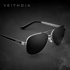 Veithdia Men's Aviator Sunglasses Gold <b>Frame</b> Dark Green Polarized Lenses UV400 Protection Metal <b>Frame</b> Type 3 Sunshades - Product Image 2