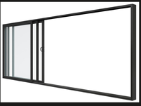 Fenêtre empilable en PU, multi-glissières, coulissante et fixe, fabrication étanche, résistante au vent et au feu, pour maison et bureau, design moderne et élégant
