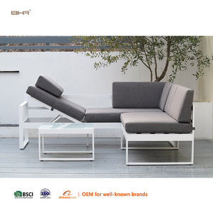 BHR Juego de sofás de jardín multifuncionales Sofá de <span class=keywords><strong>exterior</strong></span> con tumbona Sofá de patio multiusos Muebles de <span class=keywords><strong>exterior</strong></span> de <span class=keywords><strong>aluminio</strong></span> - Product Image 2