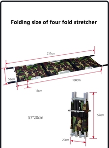Tandu Pasien Lipat Portabel dari Aluminium Alloy 2 Lipatan Peralatan Medis Darurat Perlengkapan Rumah Sakit - Product Image 4