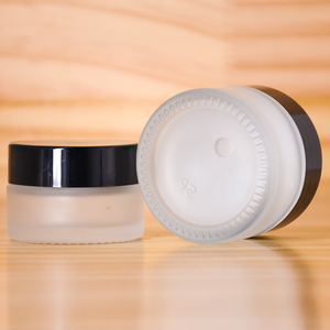 Contenitore per la cura della pelle all'ingrosso vuoto barattolo di vetro smerigliato con oro nero <span class=keywords><strong>argento</strong></span> coperchio in oro bianco - Product Image 6