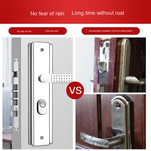 Bộ khóa cửa trong nhà chống trộm hiện đại, mở nhanh, hai lớp di động, khóa kép đa năng, chất liệu thép, ba món dành cho biệt thự - Product Image 3