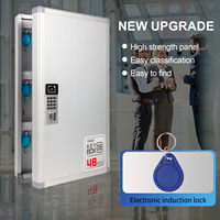Armoire de gestion des clés murale en alliage d'aluminium Glosen AM9048 avec serrure et 48 étiquettes pour une utilisation dans les hôpitaux, les écoles, etc.