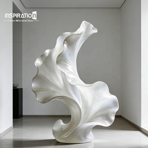 Fabricante de objetos de arte floral de fibra de vidrio, pieza decorativa de FRP, escultura abstracta de fibra de vidrio para hoteles - Product Image 1