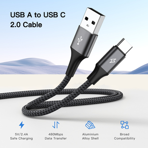 2024 <span class=keywords><strong>New</strong></span> Arrival Bán Buôn Cửa Hàng Trực Tuyến Nylon Bện Loại C Cáp USB 2.0 Type-C Màu Đỏ Màu Grey Dữ Liệu <span class=keywords><strong>Sync</strong></span> Nhanh Phí USB C Cabl - Product Image 2
