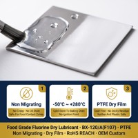 Pelumas Film Kering PTFE Non-Migrasi Kelas Makanan untuk Mesin Makanan, Rantai Konveyor, Segel Katup, Suhu Minus 50C hingga 280C, OEM