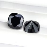 Moissanite noire de laboratoire, taille coussin, forme oreiller carrée, pierre précieuse en vrac, pierre centrale pour bagues, certifiée CAL, tailles 3x3mm-9x9mm