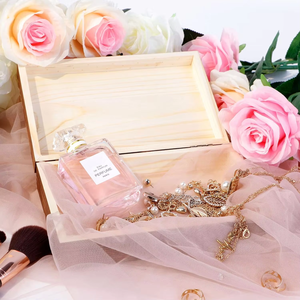 Caisse en bois naturel à charnières de 7,8 x 5,1 x 1,96 pouces - Boîte de rangement multifonctionnelle de luxe <span class=keywords><strong>pour</strong></span> bijoux et souvenirs - Product Image 6