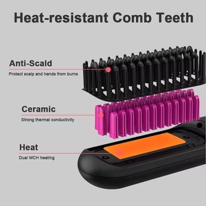 <span class=keywords><strong>Brosse</strong></span> <span class=keywords><strong>lissante</strong></span> sans fil portable <span class=keywords><strong>pour</strong></span> homme, <span class=keywords><strong>brosse</strong></span> à <span class=keywords><strong>barbe</strong></span> <span class=keywords><strong>chauffante</strong></span> rapide, mini peigne chauffant électrique - Product Image 2