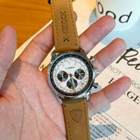 Montre chronographe à quartz pour homme, bracelet en cuir de luxe, étanche, calendrier, lumière nocturne, montre de sport pour homme