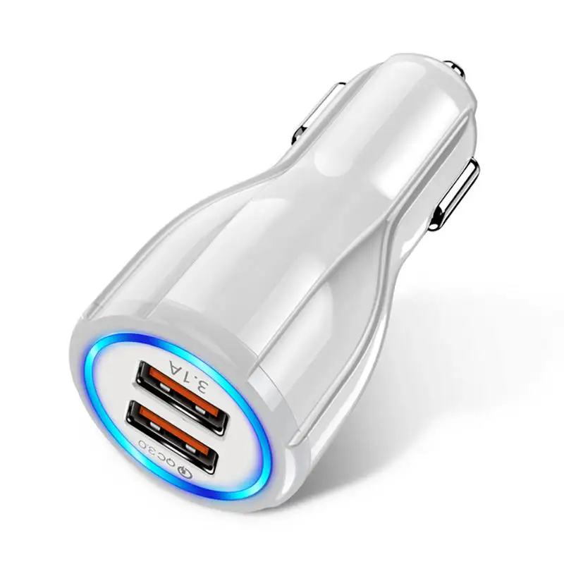 18W 3.1A Dual USB Quick Charge 4.0 3.0 USB Car Charger For Xiao Mi9 Huawei QC4.0 QC3.0 Fast PD USB C Car Phone Charger