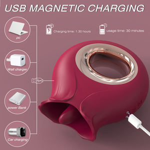 Vibrateur Rose pour <span class=keywords><strong>Femmes</strong></span>, Stimulateur Clitoridien à Succion et Léchage, Étanche, en Silicone, Forme Fleur, Jouet Adulte, OEM ODM, Coffret Cadeau - Product Image 5