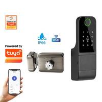 Kartu Memori Data Cloud untuk Pintu Aluminium/Kayu, Tahan Air, Kontrol Aplikasi Tuya WiFi, Sidik Jari Dua Sisi, Kata Sandi, dan Kartu