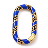 PandaHall 5 pièces de breloques en laiton émaillé avec fermoirs à vis en U et mousquetons pour la fabrication de bracelets