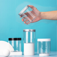 En stock pot PET vide de 500g pot en plastique transparent de 16oz 500ml avec couvercle en argent pour l'emballage des aliments