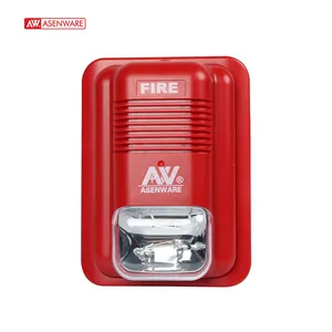 Alarm Horn Strobe dan Ringan AW-CSS2166 Alarm Kebakaran 2 Wire Konvensional Strobe Sounder untuk Sistem Alarm Kebakaran 18V-28V DC CE ISO9001