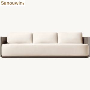 Modernes Aluminium-Sofa garnitur im Luxus stil Robustes Aluminiumrahmen-Streifen design für Wohn hotels Gardens Warehouses Ess bereiche - Product Image 5