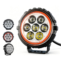 Projecteur de travail LED 35W, rond de 4,16 pouces, blanc ambre bicolore, IP67, 10-30V DC 12V 24V, pour camion, tout-terrain, SUV, jaune