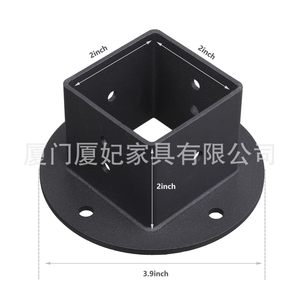 2Pcs Floor <b>Flange</b> 2x2 Post Anchor Base Heavy Duty Steel Black For Decking Furniture - Product Image 2