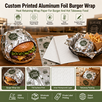 Papier d'aluminium enduit de PE de qualité alimentaire, résistant à la chaleur, anti-graisse, pour emballer les hamburgers, les sandwichs, les biscuits, les gâteaux